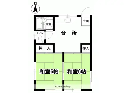 ハイツMAYA(2DK/1階)の間取り写真