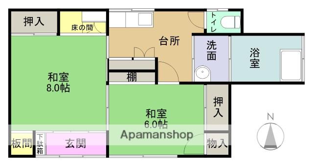 竹島アパート(2K/1階)の間取り写真