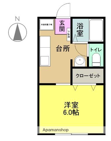 神田ハイツ(1K/1階)の間取り写真