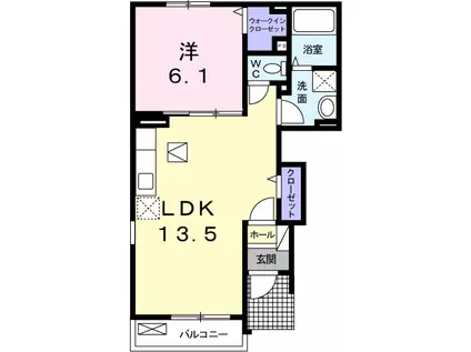 サンプロムナード(1LDK/1階)の間取り写真