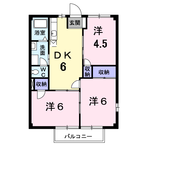 マリンシティSHIODA A(3DK/1階)の間取り写真