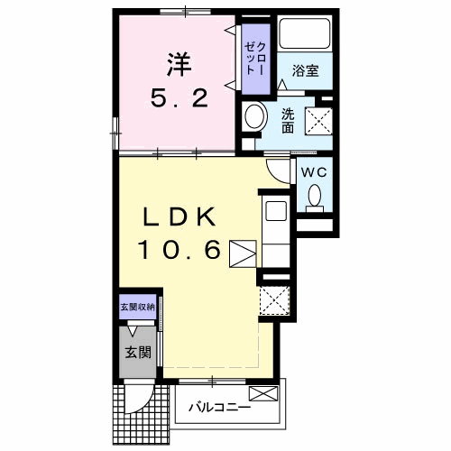 メゾン・ヴェルファイアⅥ(1LDK/1階)の間取り写真