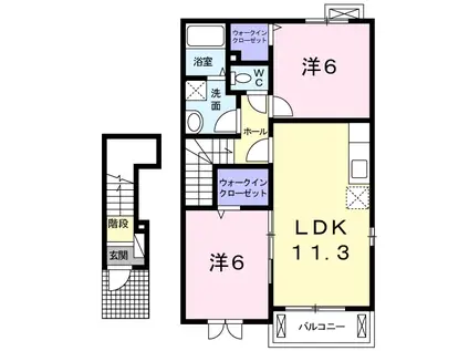 プリマヴェーラ(2LDK/2階)の間取り写真