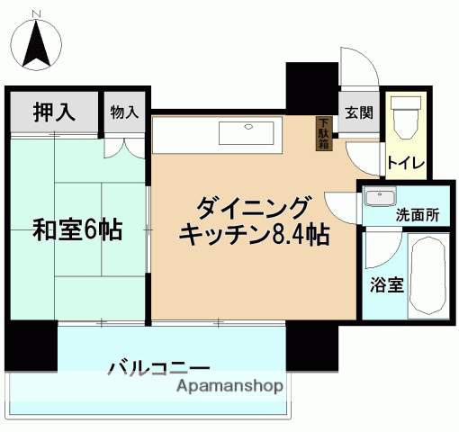 ヴァンヴェールいわき(1LDK/3階)の間取り写真