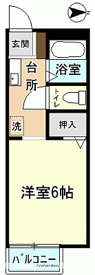パナート郷ケ丘(1K/1階)の間取り写真