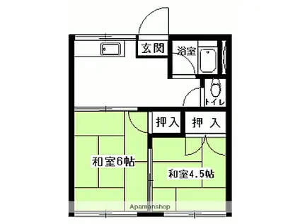高坂ハイツ(2DK/1階)の間取り写真