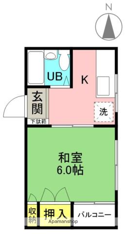 第1生田マンション(1K/1階)の間取り写真