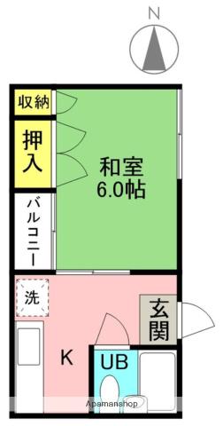 第1生田マンション(1K/3階)の間取り写真