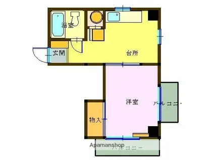 ハイツタカシ(1K/4階)の間取り写真