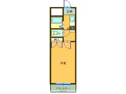 ホーユーコンフォルト南福島(1K/4階)の間取り写真