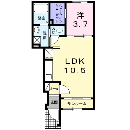 アーバン松浪Ⅰ(1LDK/1階)の間取り写真