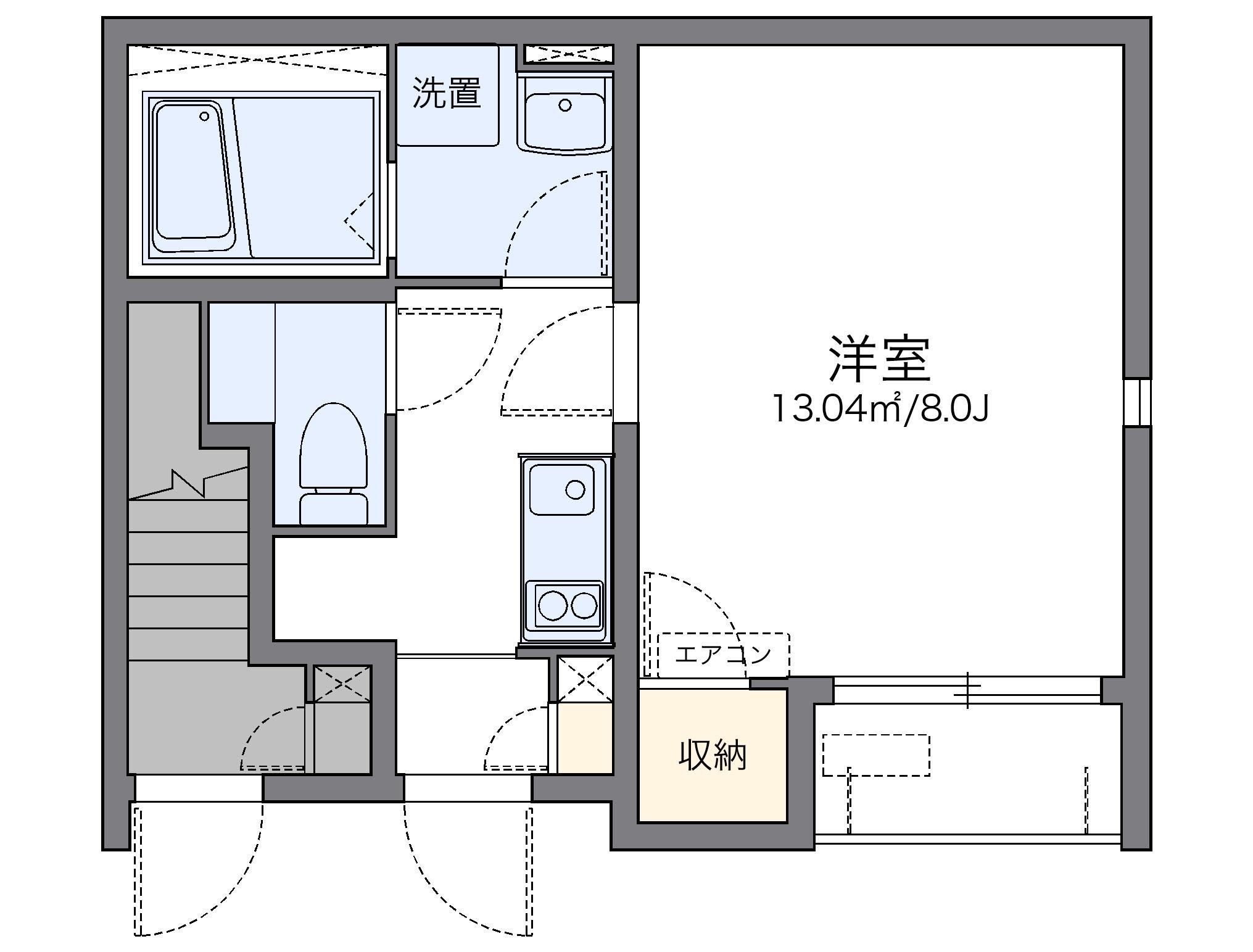 レオネクスト笹木野(1K/1階)の間取り写真