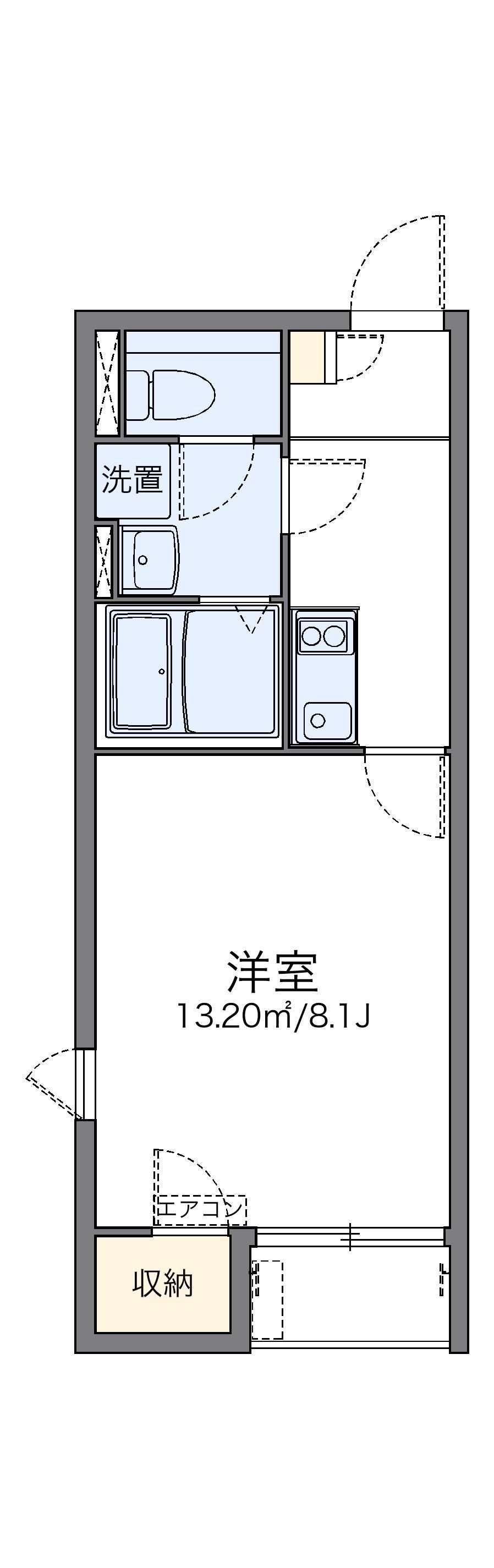 レオネクスト秋桜(1K/1階)の間取り写真