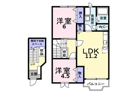 フォレスト・グリーン(2LDK/2階)の間取り写真