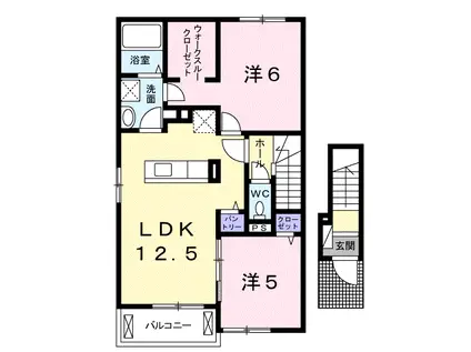 シャトーブランシェ Ⅱ(2LDK/2階)の間取り写真