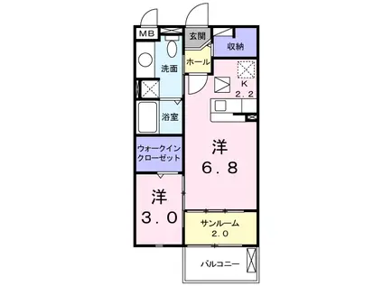 エクストラステージⅡ(1LDK/1階)の間取り写真