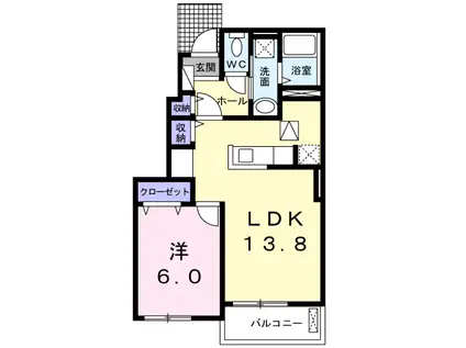 ベル・セレッソⅡ(1LDK/1階)の間取り写真