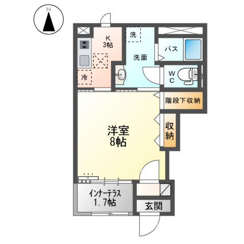 鎌田アパート(1K/1階)の間取り写真