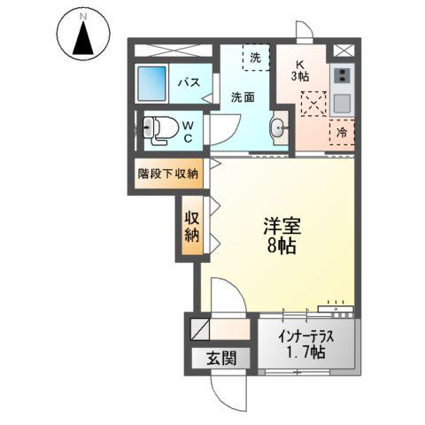鎌田アパート(1K/1階)の間取り写真