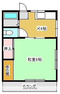 古川アパートⅡ(1K/2階)の間取り写真