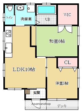 東北本線 二本松駅 バス乗車時間：25分 針道西ノ内バス停で下車 徒歩1分 1階建 築12年(2LDK)の間取り写真