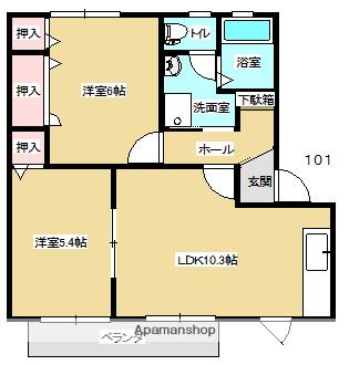 アメニティKANAIRO(2LDK/1階)の間取り写真