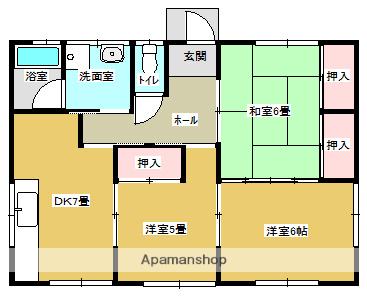東北本線 二本松駅 徒歩20分 1階建 築27年(3DK)の間取り写真