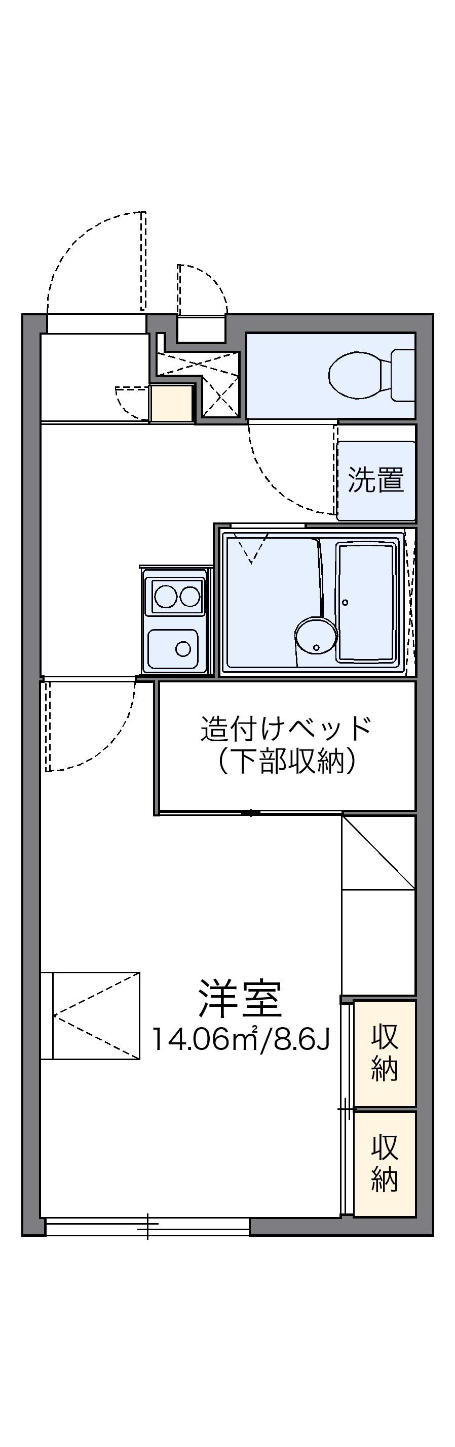 レオパレスVIEWあだたら(1K/2階)の間取り写真