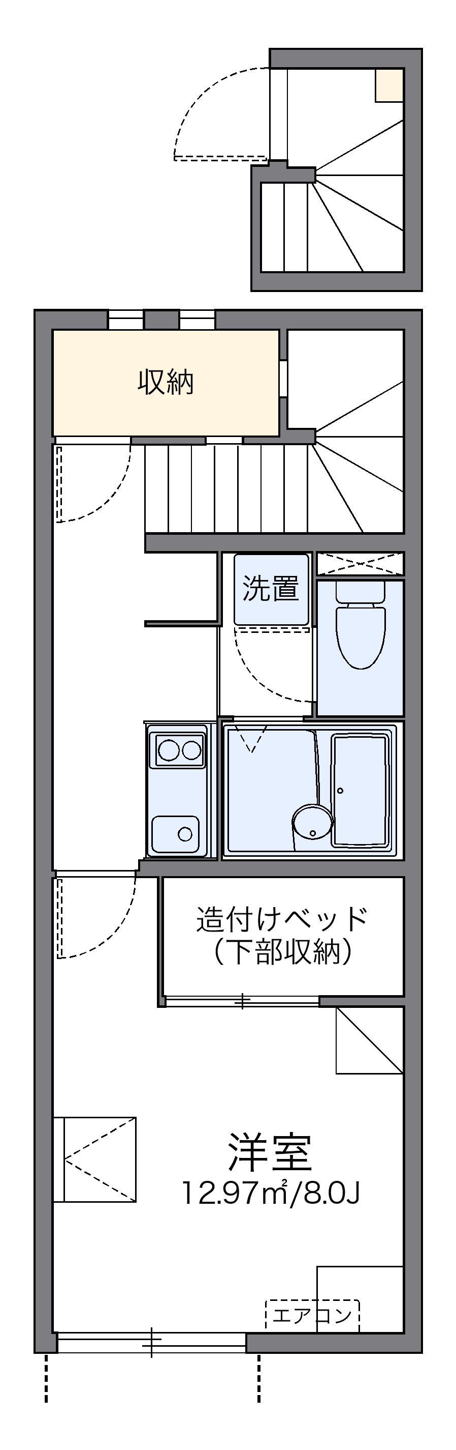 レオネクストグッド ハッシー(1K/2階)の間取り写真