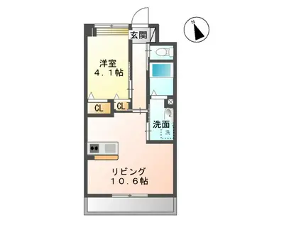 アクティブシティー横塚(1LDK/2階)の間取り写真