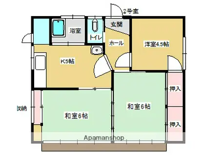 東北本線 二本松駅 徒歩20分 1階建 築49年(3K)の間取り写真