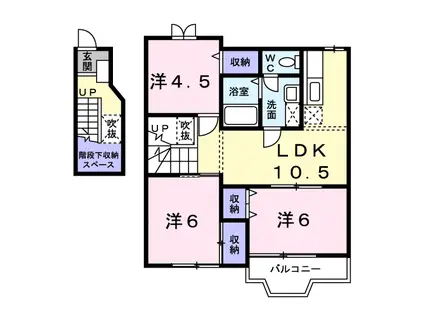 サニーハートⅡ(3LDK/2階)の間取り写真