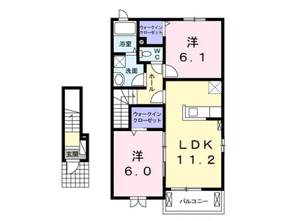 フラン ソレイユ(2LDK/2階)の間取り写真