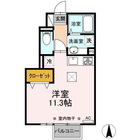 グランディール太田町(ワンルーム/1階)の間取り写真
