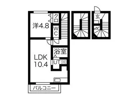 グランメゾン(1LDK/3階)の間取り写真