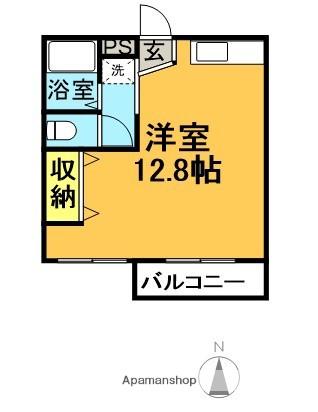 クレッセント桜木(ワンルーム/1階)の間取り写真