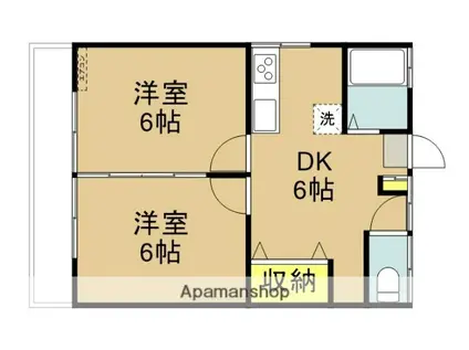 宍戸アパート(2DK/2階)の間取り写真