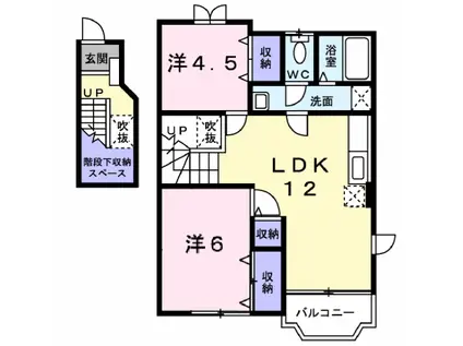 レジオン・ドヌールⅠ(2LDK/2階)の間取り写真