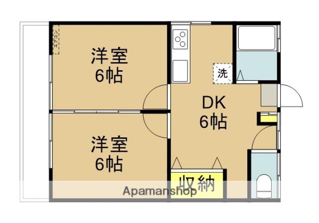 宍戸アパート(2DK/2階)の間取り写真