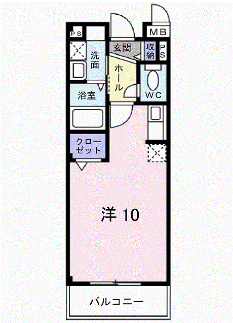 サンクエトワール(ワンルーム/1階)の間取り写真