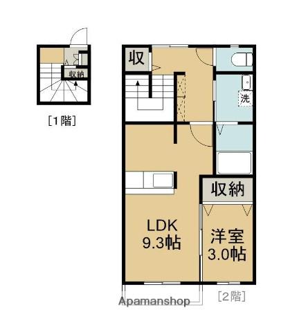 リトスメラン久保田(1LDK/2階)の間取り写真