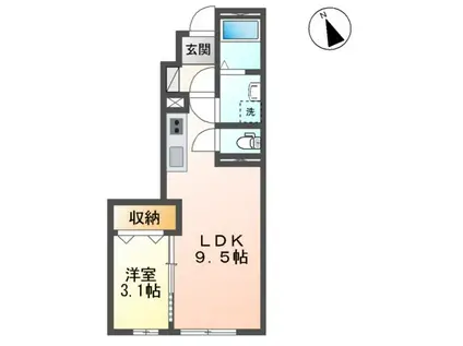 KAIUNSOU(1LDK/1階)の間取り写真