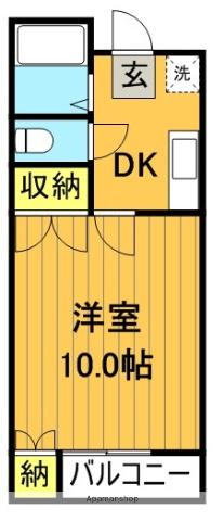 コーポ東和(1K/1階)の間取り写真