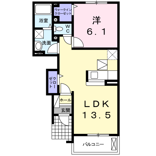 コートシャルマンⅧ(1LDK/1階)の間取り写真