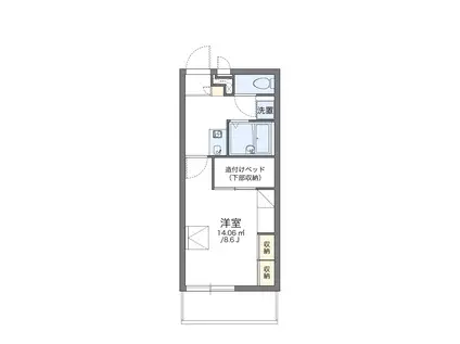 レオパレスDOM(1K/2階)の間取り写真