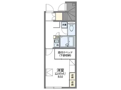 レオパレスWHITE SUN(1K/1階)の間取り写真