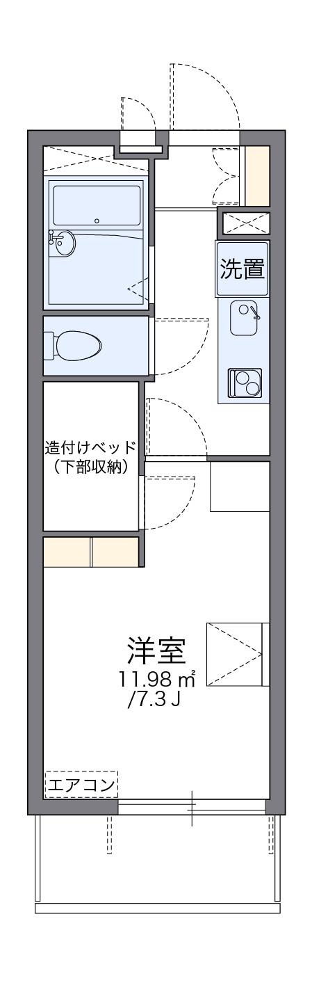 レオパレスグローリー小原田(1K/3階)の間取り写真
