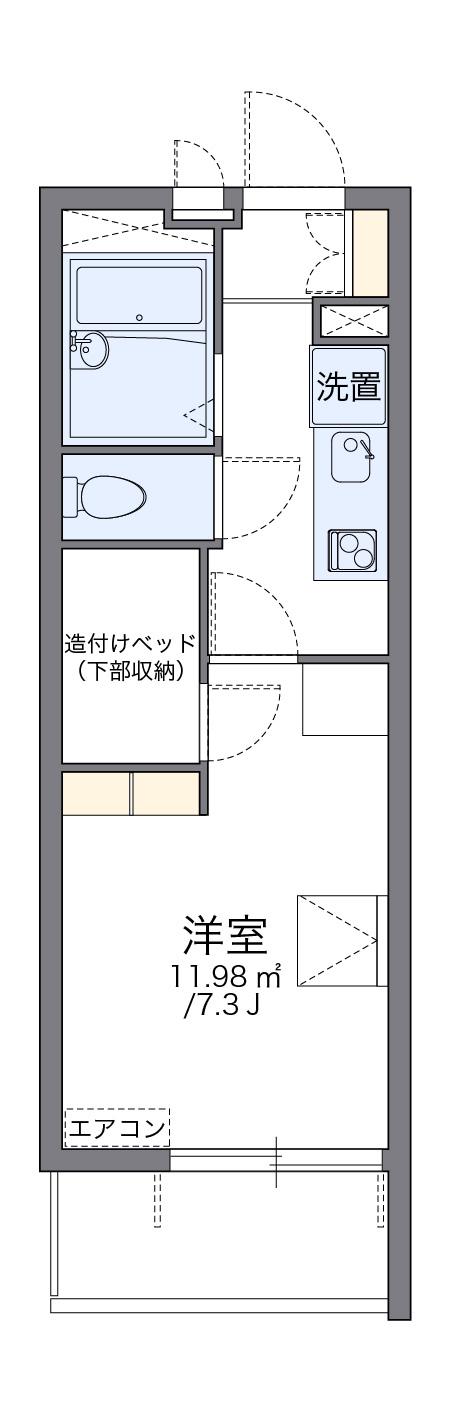 レオパレスグローリー小原田(1K/2階)の間取り写真