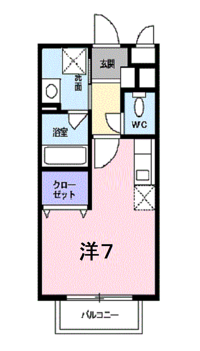 ペニーレインⅡ(ワンルーム/2階)の間取り写真