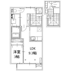 エスペランサ会津町(1LDK/2階)の間取り写真
